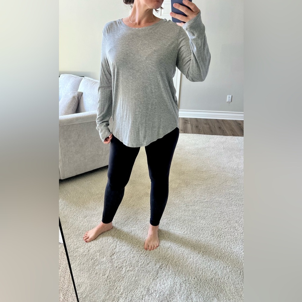 Vince Grey Knit Pima Cotton Long Sleeve Size L